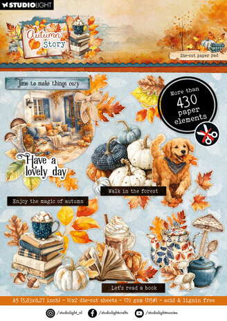Studio Light Autumn Story A5 Die-Cut Paper Pad (SL-AS-DCPP499) Studio Light Autumn Story A5 Die-Cut Paper Pad (SL-AS-DCPP499)