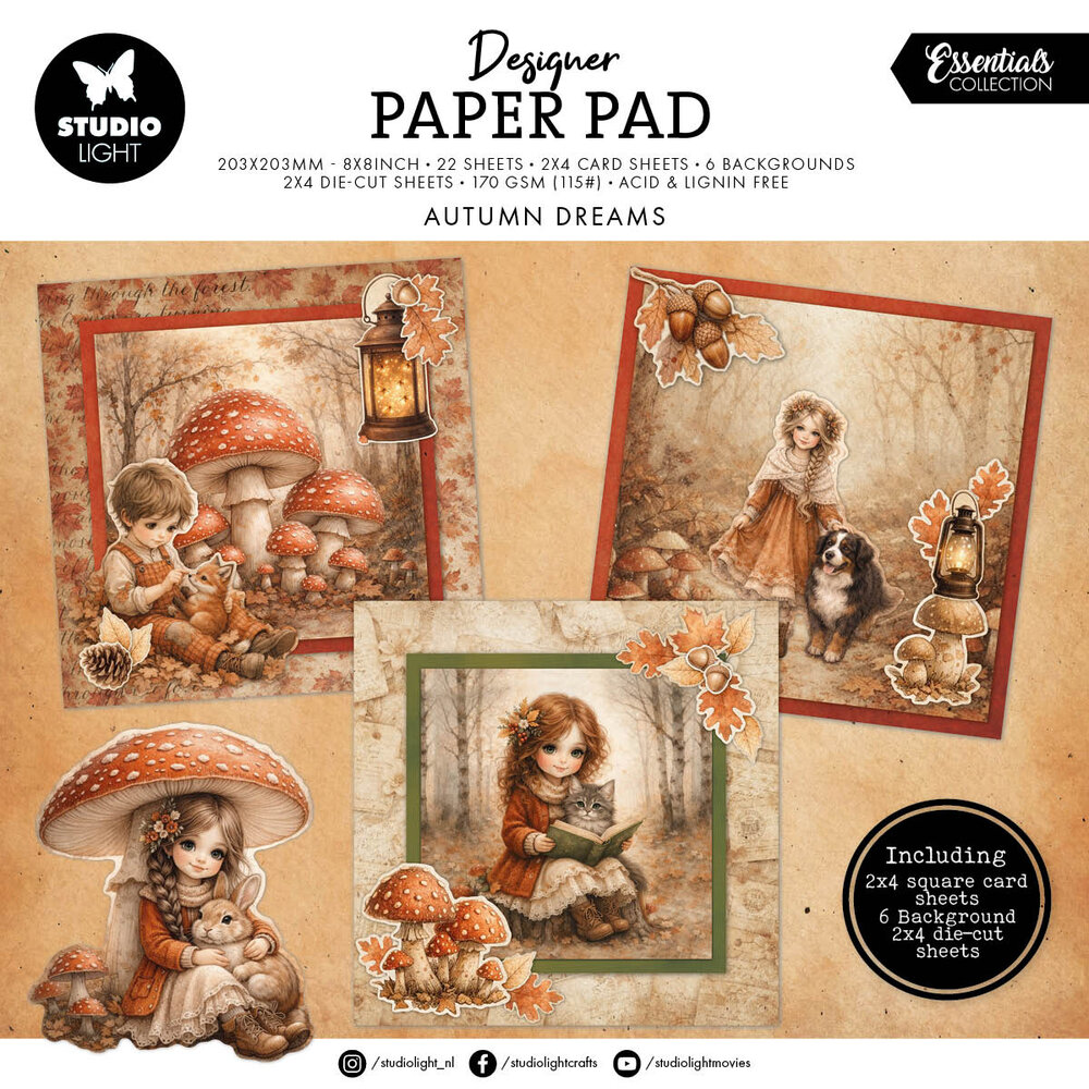 Studio Light Autumn Dreams Essentials A4 Mixed Paper Pad (SL-ES-DCPP505) Studio Light Autumn Dreams Essentials A4 Mixed Paper Pad (SL-ES-DCPP505)