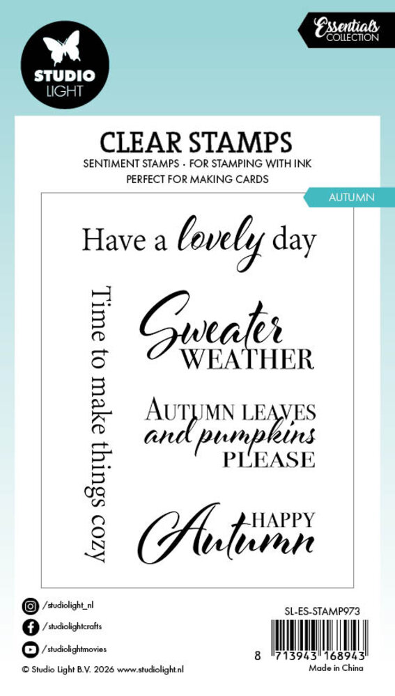 Studio Light Autumn Essentials Clear Stamps (SL-ES-STAMP973) Studio Light Autumn Essentials Clear Stamps (SL-ES-STAMP973)