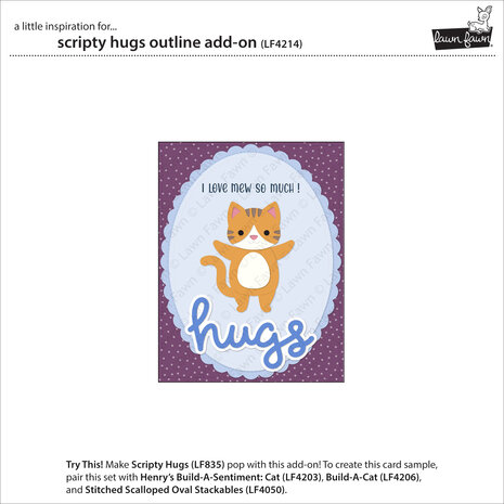 Lawn Fawn Scripty Hugs Outline Add-On Lawn Cuts Dies (LF4214)