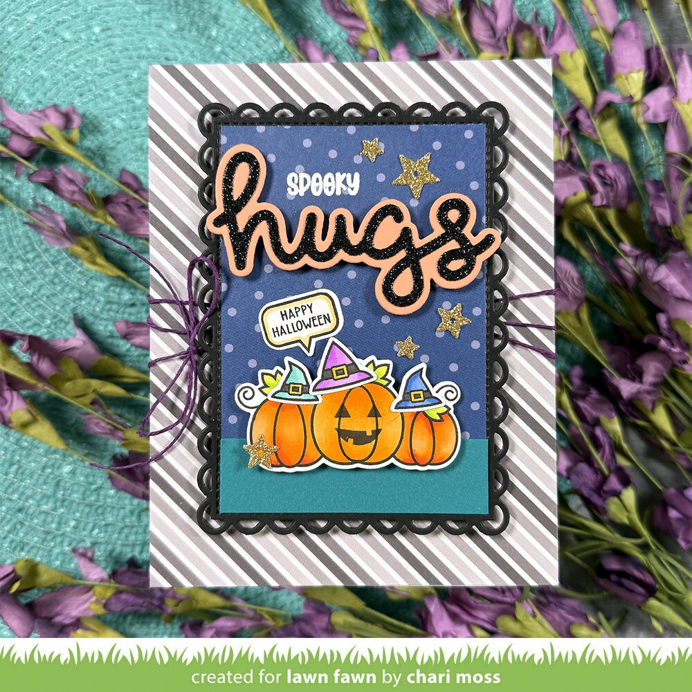 Lawn Fawn Scripty Hugs Outline Add-On Lawn Cuts Dies (LF4214)