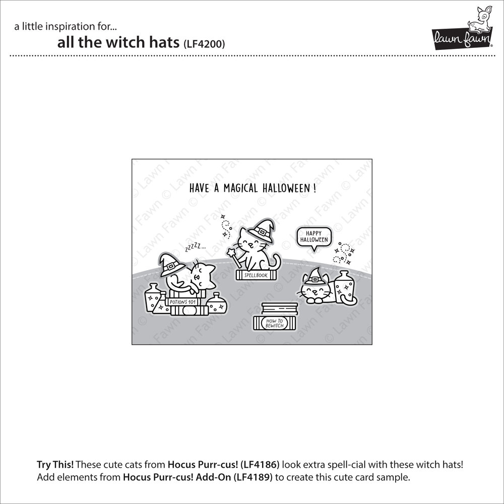 Lawn Fawn All the Witch Hats Clear Stamps (LF4200) Lawn Fawn All the Witch Hats Clear Stamps (LF4200)