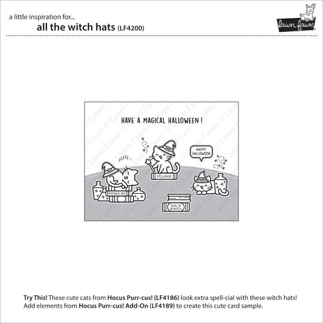 Lawn Fawn All the Witch Hats Clear Stamps (LF4200) Lawn Fawn All the Witch Hats Clear Stamps (LF4200)