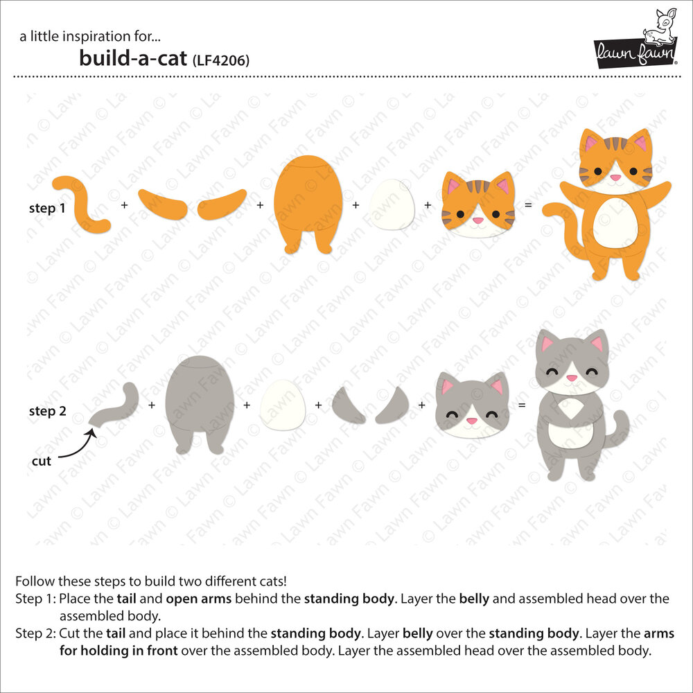 Lawn Fawn Build-A-Cat Lawn Cuts Dies (LF4206) Lawn Fawn Build-A-Cat Lawn Cuts Dies (LF4206)