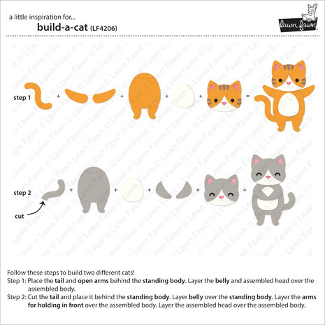 Lawn Fawn Build-A-Cat Lawn Cuts Dies (LF4206) Lawn Fawn Build-A-Cat Lawn Cuts Dies (LF4206)