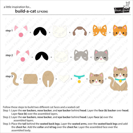 Lawn Fawn Build-A-Cat Lawn Cuts Dies (LF4206) Lawn Fawn Build-A-Cat Lawn Cuts Dies (LF4206)