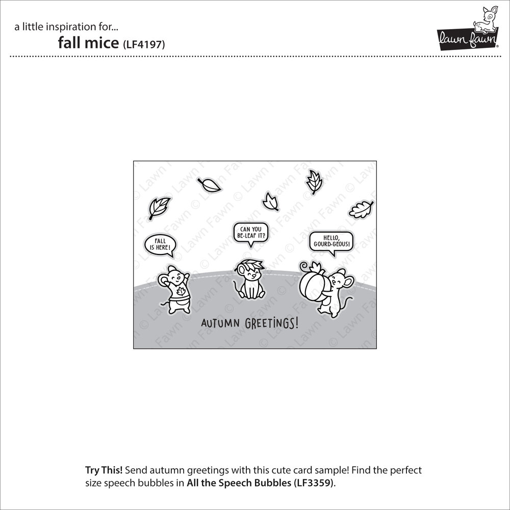 Lawn Fawn Fall Mice Clear Stamps (LF4197) Lawn Fawn Fall Mice Clear Stamps (LF4197)