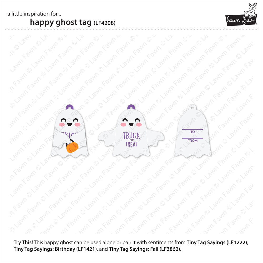 Lawn Fawn Happy Ghost Tag Lawn Cuts Dies (LF4208) Lawn Fawn Happy Ghost Tag Lawn Cuts Dies (LF4208)