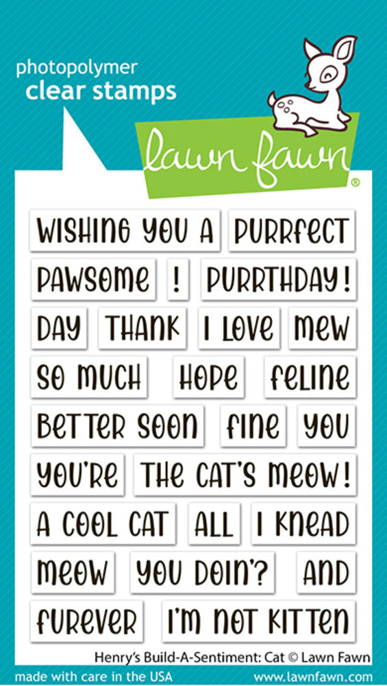 Lawn Fawn Henry's Build-A-Sentiment Cat Clear Stamps (LF4203) Lawn Fawn Henry's Build-A-Sentiment Cat Clear Stamps (LF4203)