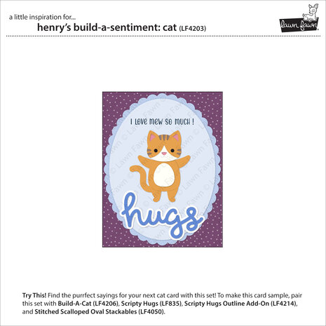 Lawn Fawn Henry's Build-A-Sentiment Cat Clear Stamps (LF4203) Lawn Fawn Henry's Build-A-Sentiment Cat Clear Stamps (LF4203)