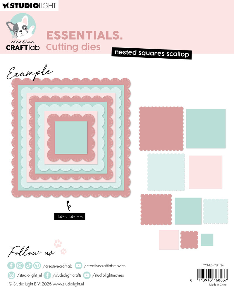 Creative Craftlab Nested Squares Scallop Essentials Cutting Dies (CCL-ES-CD1126) Creative Craftlab Nested Squares Scallop Essentials Cutting Dies (CCL-ES-CD1126)