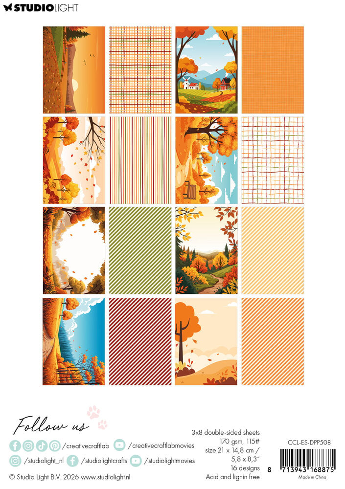 Creative Craftlab Golden Fall Essentials Design Paper Pad (CCL-ES-DPP508) Creative Craftlab Golden Fall Essentials Design Paper Pad (CCL-ES-DPP508)