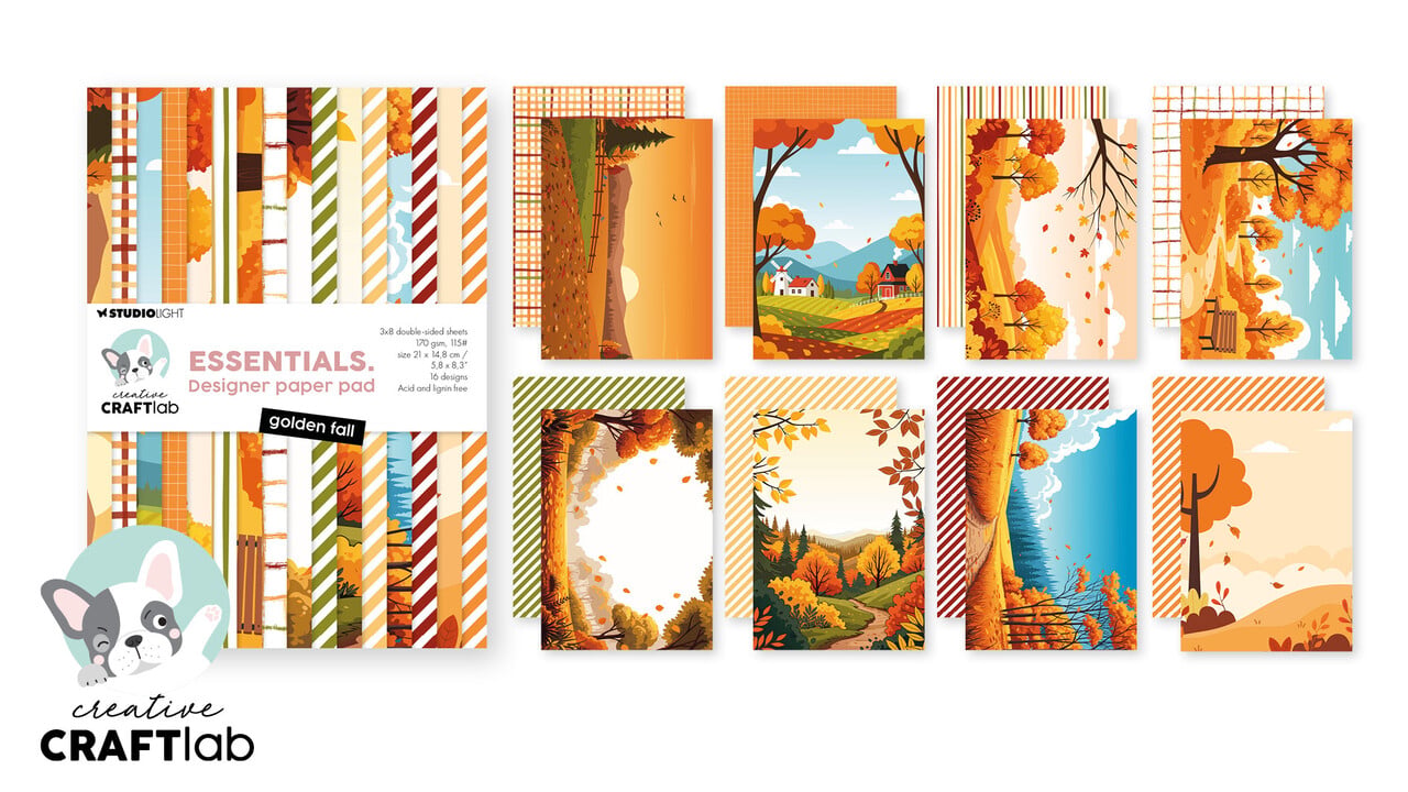 Creative Craftlab Golden Fall Essentials Design Paper Pad (CCL-ES-DPP508) Creative Craftlab Golden Fall Essentials Design Paper Pad (CCL-ES-DPP508)