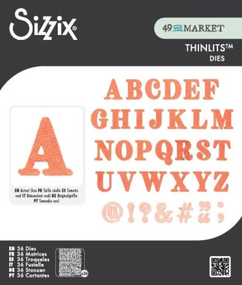 Sizzix Thinlits Die Set Lino Type Revival (36pcs) by 49 & Market (667221) Sizzix Thinlits Die Set Lino Type Revival (36pcs) by 49 & Market (667221)