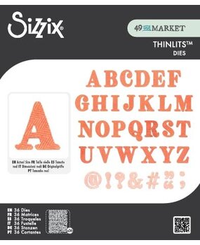 Sizzix Thinlits Die Set Lino Type Revival (36pcs) by 49 & Market (667221)