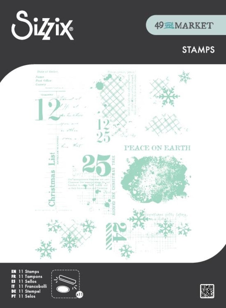 Sizzix Clear Stamps Set Holiday Textures (11pcs) by 49 & Market (667181) Sizzix Clear Stamps Set Holiday Textures (11pcs) by 49 & Market (667181)