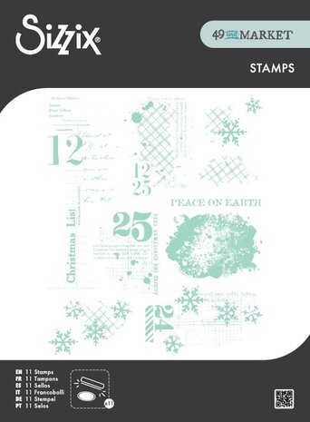 Sizzix Clear Stamps Set Holiday Textures (11pcs) by 49 & Market (667181) Sizzix Clear Stamps Set Holiday Textures (11pcs) by 49 & Market (667181)