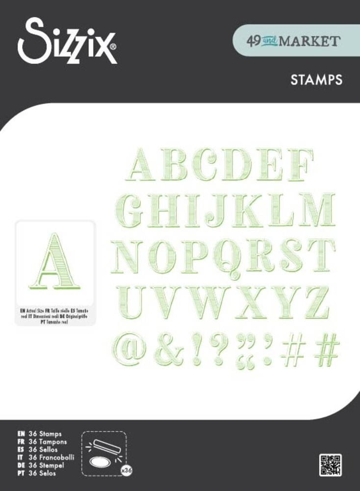 Sizzix Clear Stamps Set Textured Alphabet (36pcs) by 49 & Market (667184) Sizzix Clear Stamps Set Textured Alphabet (36pcs) by 49 & Market (667184)
