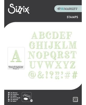 Sizzix Clear Stamps Set Textured Alphabet (36pcs) by 49 & Market (667184)