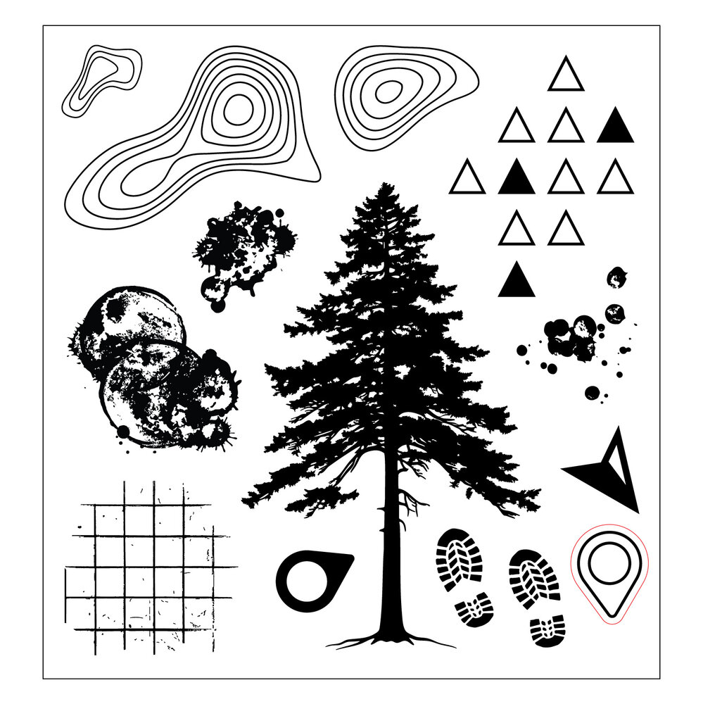 Sizzix Clear Stamps Set w/ Stencils Set Outdoor Essentials (13+1pcs) by 49 & Market (667185) Sizzix Clear Stamps Set w/ Stencils Set Outdoor Essentials (13+1pcs) by 49 & Market (667185)