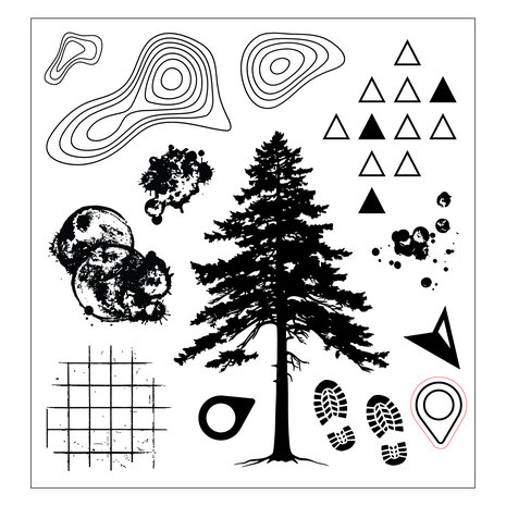 Sizzix Clear Stamps Set w/ Stencils Set Outdoor Essentials (13+1pcs) by 49 & Market (667185) Sizzix Clear Stamps Set w/ Stencils Set Outdoor Essentials (13+1pcs) by 49 & Market (667185)