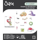 Sizzix Clear Stamps Set w/Framelit Dies Holiday Drop (13+12pcs) by 49 & Market (667178)