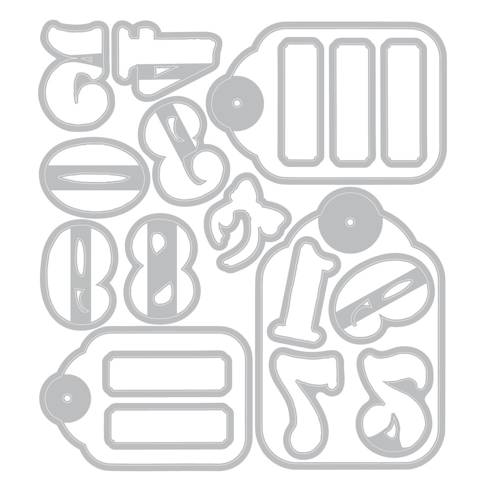 Sizzix Clear Stamps Set w/Framelit Dies Holiday Tags (26+19pcs) by 49 & Market (667180) Sizzix Clear Stamps Set w/Framelit Dies Holiday Tags (26+19pcs) by 49 & Market (667180)
