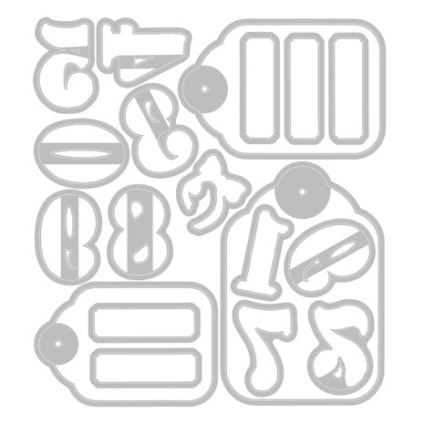 Sizzix Clear Stamps Set w/Framelit Dies Holiday Tags (26+19pcs) by 49 & Market (667180) Sizzix Clear Stamps Set w/Framelit Dies Holiday Tags (26+19pcs) by 49 & Market (667180)
