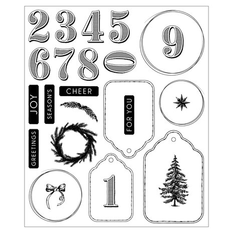 Sizzix Clear Stamps Set w/Framelit Dies Holiday Tags (26+19pcs) by 49 & Market (667180) Sizzix Clear Stamps Set w/Framelit Dies Holiday Tags (26+19pcs) by 49 & Market (667180)