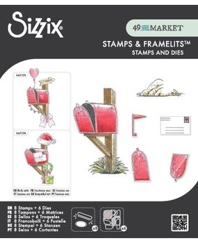 Sizzix Clear Stamps Set w/Framelit Dies Letter Drop (8+6pcs) by 49 & Market (667177)