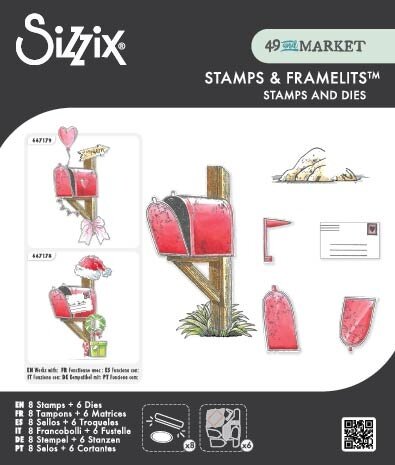 Sizzix Clear Stamps Set w/Framelit Dies Letter Drop (8+6pcs) by 49 & Market (667177) Sizzix Clear Stamps Set w/Framelit Dies Letter Drop (8+6pcs) by 49 & Market (667177)