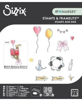 Sizzix Clear Stamps Set w/Framelit Dies Sweet Drop (13+12pcs) by 49 & Market (667179)