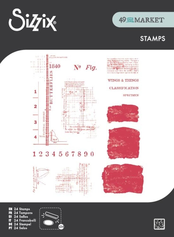 Sizzix Clear Stamps Set Wings & Things (24pcs) by 49 & Market (667183) Sizzix Clear Stamps Set Wings & Things (24pcs) by 49 & Market (667183)