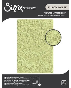 Sizzix Studio A6 Multi-Level Embossing Folder Nouveau Butterfly by Willow Wolfe (667030)