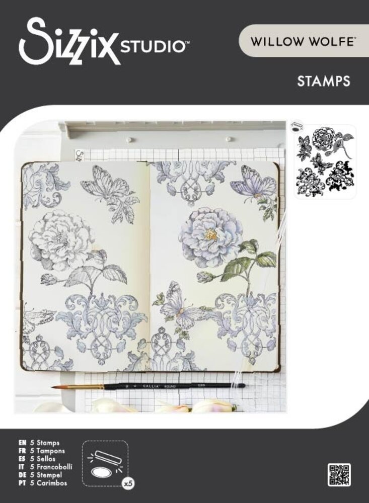 Sizzix Studio Clear Stamps Ornamental Butterflies (5pcs) by Willow Wolfe (667028) Sizzix Studio Clear Stamps Ornamental Butterflies (5pcs) by Willow Wolfe (667028)