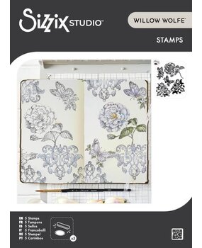 Sizzix Studio Clear Stamps Ornamental Butterflies (5pcs) by Willow Wolfe (667028)