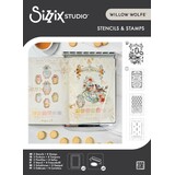 Sizzix Studio Clear Stamps w/ Stencils Birds and Biscuits (4+3pcs) by Willow Wolfe (667126)