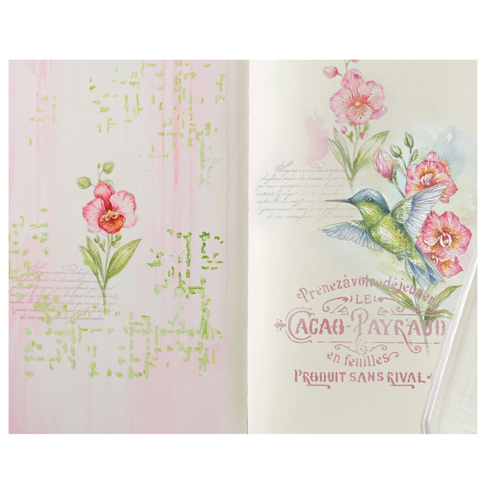 Sizzix Studio Clear Stamps w/ Stencils Hummingbird and Orchids (3+3pcs) by Willow Wolfe (667125) Sizzix Studio Clear Stamps w/ Stencils Hummingbird and Orchids (3+3pcs) by Willow Wolfe (667125)