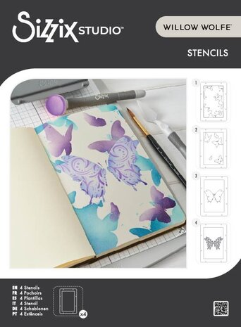 Sizzix Studio Layered Stencils Butterflies (4pcs) by Willow Wolfe (667040) Sizzix Studio Layered Stencils Butterflies (4pcs) by Willow Wolfe (667040)