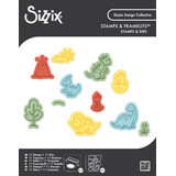 Sizzix Kid Create Clear Stamps Set w/Framelits Die Dinosaur Adventures (11+11pcs) (667152)