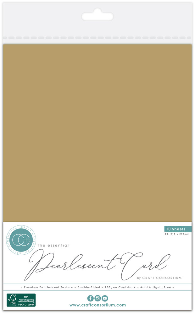 Craft Consortium The Essentials Pearlescent Card A4 Gold (10pcs) (CCEPC004) Craft Consortium The Essentials Pearlescent Card A4 Gold (10pcs) (CCEPC004)