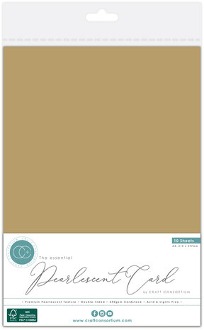 Craft Consortium The Essentials Pearlescent Card A4 Gold (10pcs) (CCEPC004) Craft Consortium The Essentials Pearlescent Card A4 Gold (10pcs) (CCEPC004)