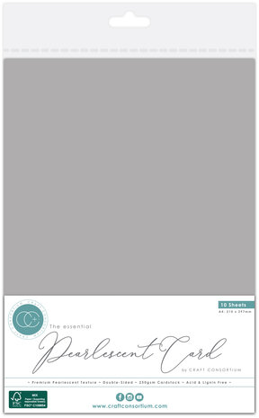 Craft Consortium The Essentials Pearlescent Card A4 Silver (10pcs) (CCEPC003) Craft Consortium The Essentials Pearlescent Card A4 Silver (10pcs) (CCEPC003)