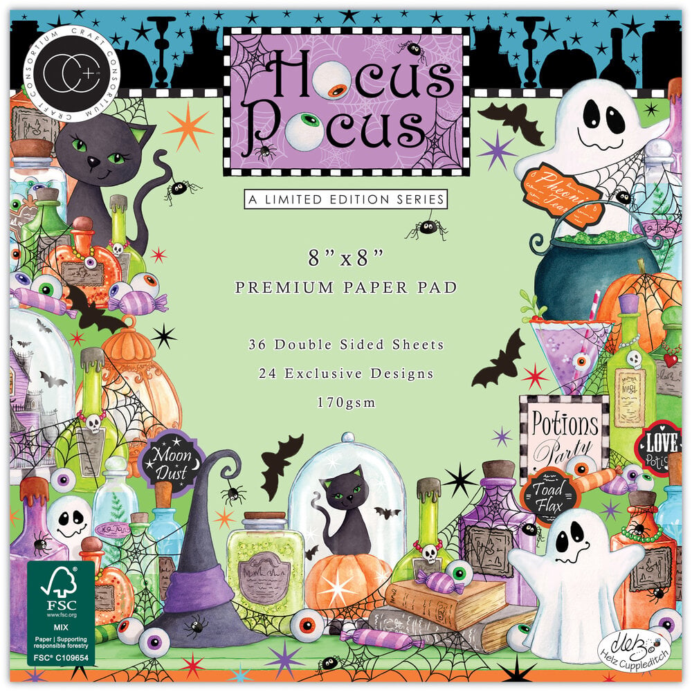 Craft Consortium Hocus Pocus 8x8 Inch Premium Paper Pad by Helz Cuppleditch (CCLPAD005) Craft Consortium Hocus Pocus 8x8 Inch Premium Paper Pad by Helz Cuppleditch (CCLPAD005)