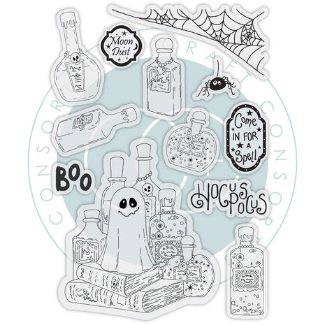Craft Consortium Hocus Pocus A5 Photopolymer Stamp Set by Helz Cuppleditch (CCLSTMP012) Craft Consortium Hocus Pocus A5 Photopolymer Stamp Set by Helz Cuppleditch (CCLSTMP012)