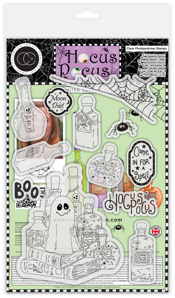 Craft Consortium Hocus Pocus A5 Photopolymer Stamp Set by Helz Cuppleditch (CCLSTMP012) Craft Consortium Hocus Pocus A5 Photopolymer Stamp Set by Helz Cuppleditch (CCLSTMP012)