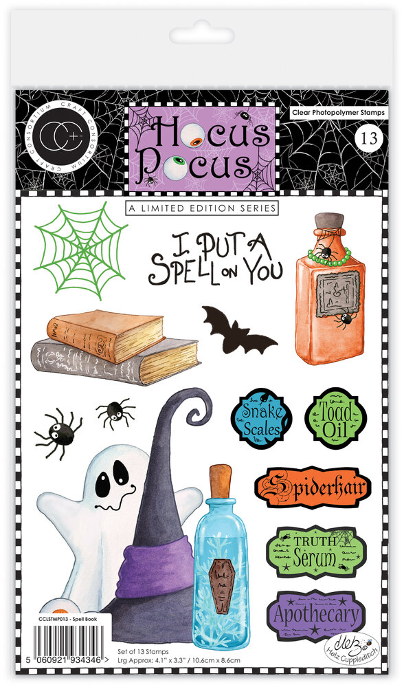 Craft Consortium Hocus Pocus A5 Photopolymer Stamp Set Spell Book by Helz Cuppleditch (CCLSTMP013) Craft Consortium Hocus Pocus A5 Photopolymer Stamp Set Spell Book by Helz Cuppleditch (CCLSTMP013)