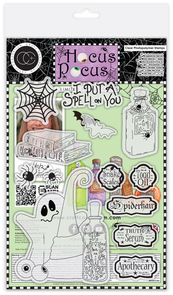 Craft Consortium Hocus Pocus A5 Photopolymer Stamp Set Spell Book by Helz Cuppleditch (CCLSTMP013) Craft Consortium Hocus Pocus A5 Photopolymer Stamp Set Spell Book by Helz Cuppleditch (CCLSTMP013)