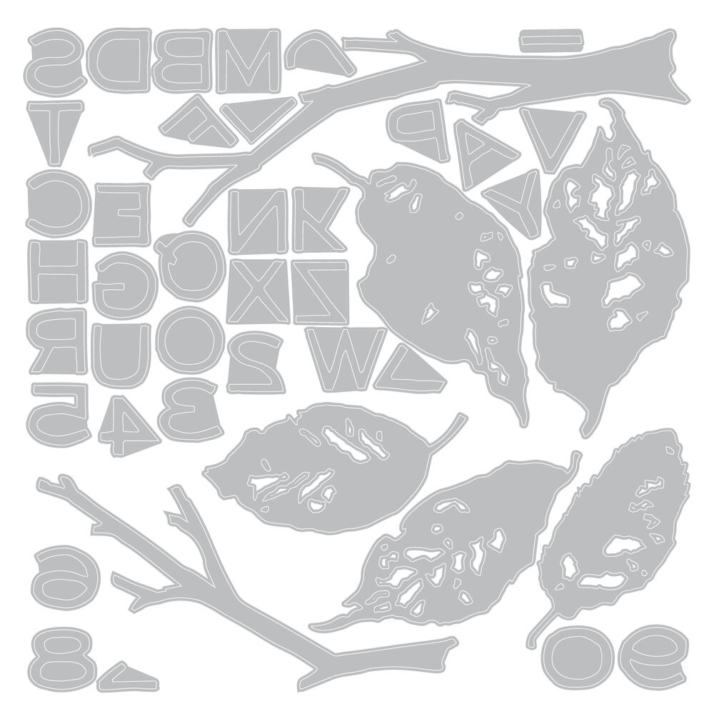 Sizzix Thinlits Die Vault Leaves + Sticks (43pcs) by Tim Holtz (666914) Sizzix Thinlits Die Vault Leaves + Sticks (43pcs) by Tim Holtz (666914)