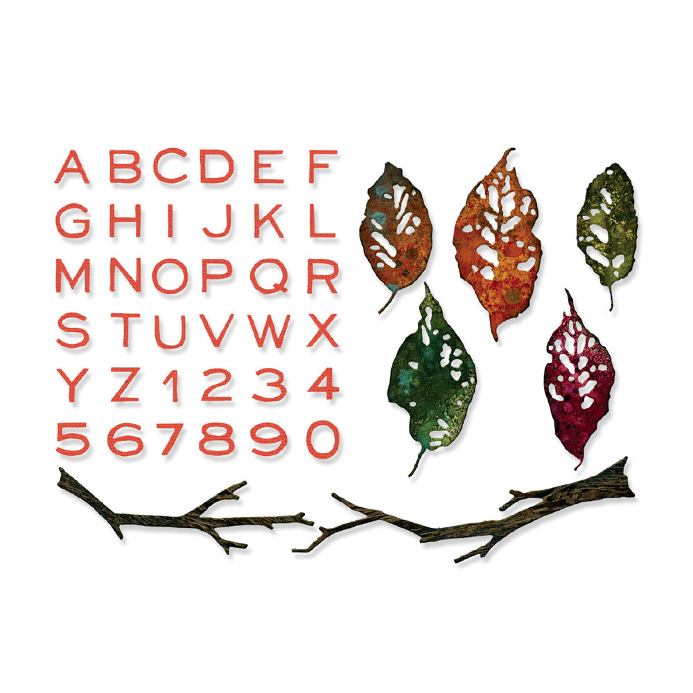 Sizzix Thinlits Die Vault Leaves + Sticks (43pcs) by Tim Holtz (666914) Sizzix Thinlits Die Vault Leaves + Sticks (43pcs) by Tim Holtz (666914)